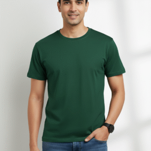 Bottle Green Plain T-Shirt