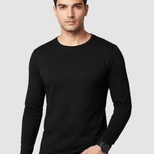 Plain Black Full Sleeves T-shirt