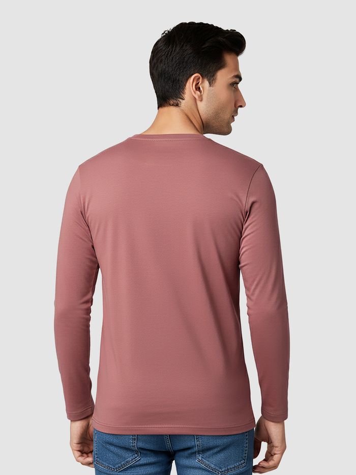 Plain Mauve Glow Full Sleeves T-shirt - Image 2