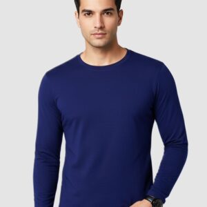 Plain Navy Blue Full Sleeves T-shirt
