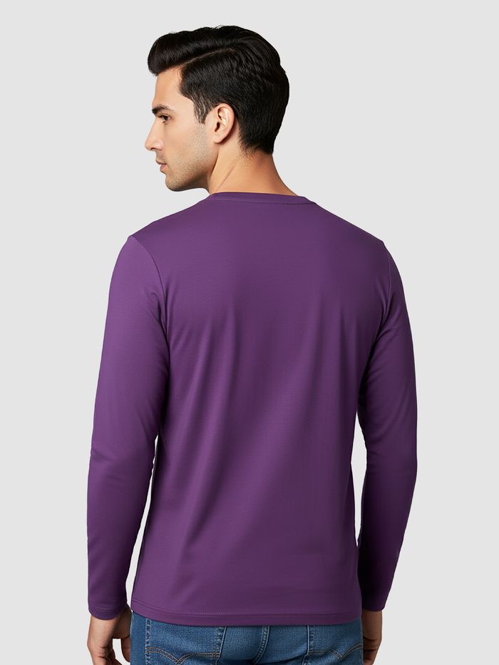 Plain Violet Full Sleeves T-shirt - Image 2