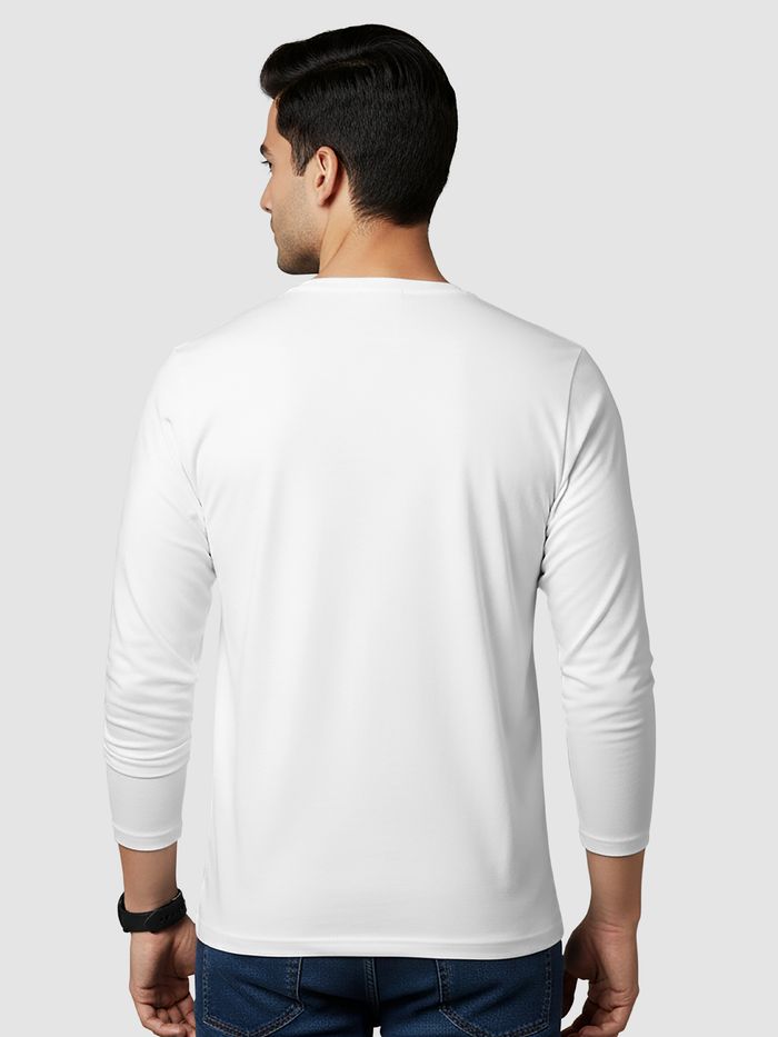 Plain White Full Sleeves T-shirt - Image 2
