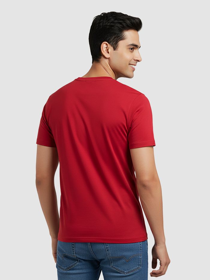 Red Plain T-shirt - Image 2